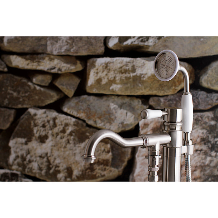 Kingston Tulare KS7138DPL - Paris Single-Handle 1-Hole Freestanding Tub Faucet with Hand Shower, Brushed Nickel