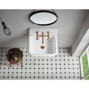 Kingston Brass KS7221AX Küchenarmatur – English Country Style, Poliertes Chrom | Wandmontage, Tropffrei