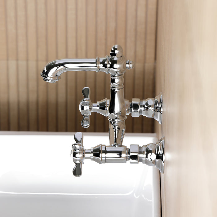 Kingston Heirloom KS7251BEX - Essex Double-Handle 2-Hole Wall Mount Bathroom Faucet, Polished Chrome