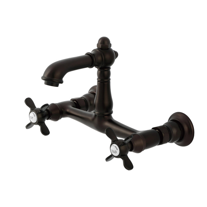 Kingston Heirloom KS7255BEX - Essex Double-Handle 2-Hole Wall Mount Bathroom Faucet, Oil Rubbed Bronze