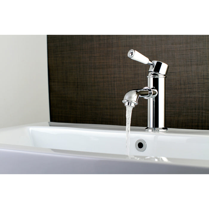 Paris KS7411DPL One-Handle 1-Hole Bathroom Faucet with Deck Plate and Brass Pop-Up Drain, Polished Chrome