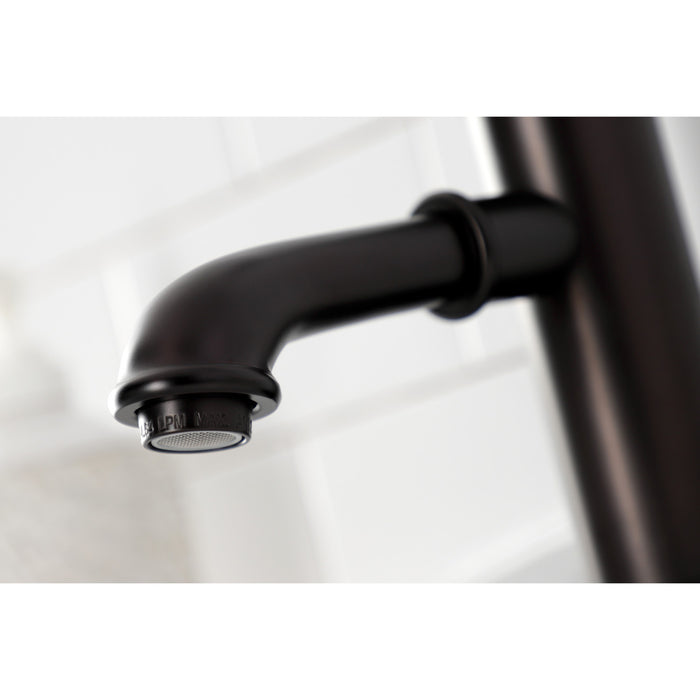 Kingston Tulare KS7415BL - Paris One-Handle 1-Hole Bathroom Faucet with Deck Plate and Brass Pop-Up Drain, Oil Rubbed Bronze