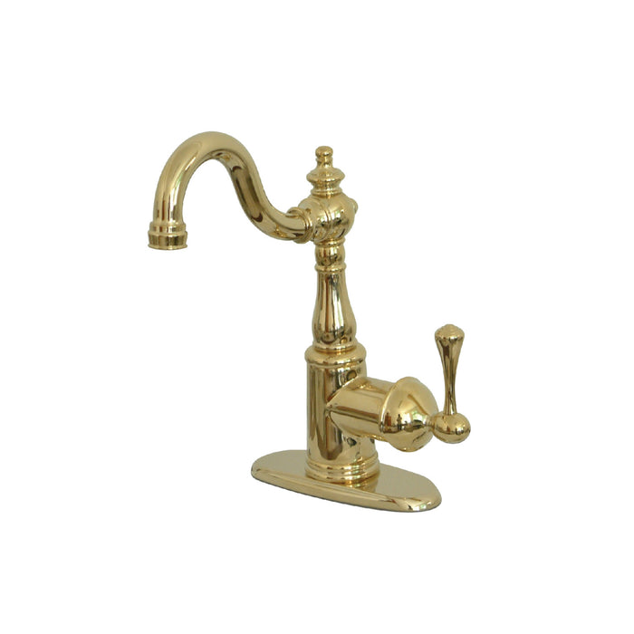 Kingston Heirloom KS7492BL - English Vintage One-Handle 1-Hole Deck Mount Bar Faucet, Polished Brass
