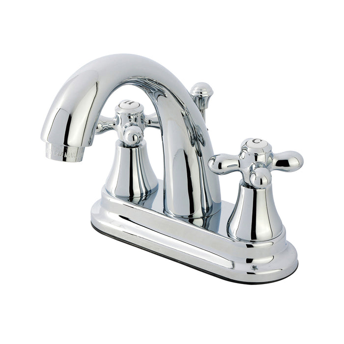 Kingston Heirloom KS7611AX - English Vintage Double-Handle 3-Hole Deck Mount 4-Inch Centerset Bathroom Faucet with Brass Pop-Up, Polished Chrome