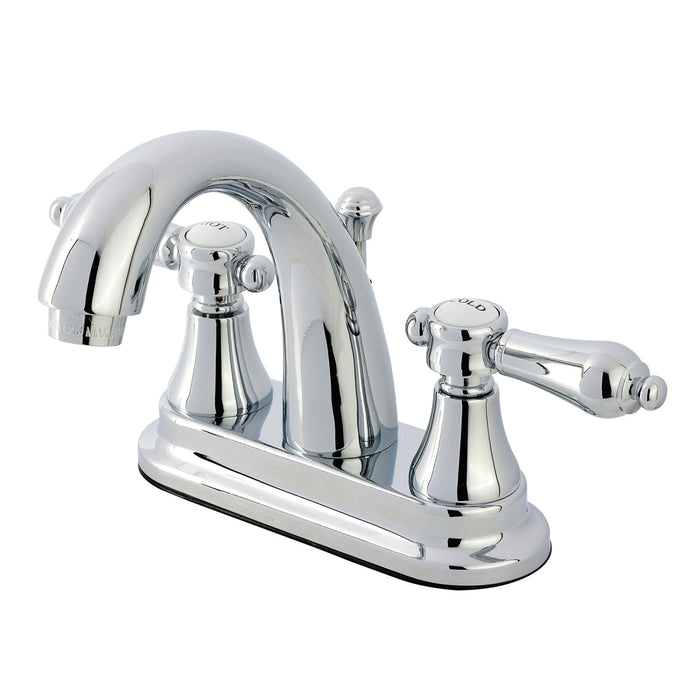 Kingston Heirloom KS7611BAL - Heirloom Double-Handle 3-Hole Deck Mount 4-Inch Centerset Bathroom Faucet with Brass Pop-Up, Polished Chrome
