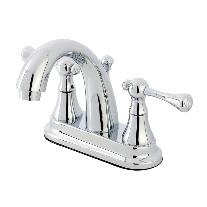 Kingston Tulare KS7611BL - English Vintage Double-Handle 3-Hole Deck Mount 4-Inch Centerset Bathroom Faucet with Brass Pop-Up, Polished Chrome
