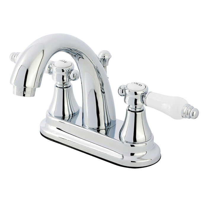 Kingston Heirloom KS7611BPL - Bel-Air Double-Handle 3-Hole Deck Mount 4-Inch Centerset Bathroom Faucet with Brass Pop-Up, Polished Chrome