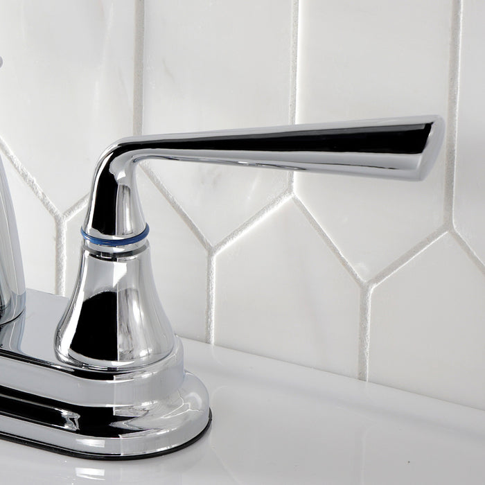 Kingston Tulare KS7611ZL - Silver Sage Double-Handle 3-Hole Deck Mount 4-Inch Centerset Bathroom Faucet with Brass Pop-Up, Polished Chrome