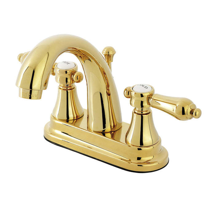 Kingston Heirloom KS7612BAL - Heirloom Double-Handle 3-Hole Deck Mount 4-Inch Centerset Bathroom Faucet with Brass Pop-Up, Polished Brass