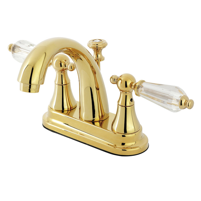 Kingston Heirloom KS7612WLL - Wilshire Double-Handle 3-Hole Deck Mount 4-Inch Centerset Bathroom Faucet with Brass Pop-Up, Polished Brass