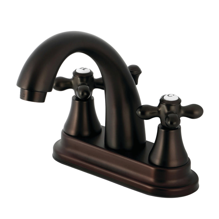 Kingston Heirloom KS7615AX - English Vintage Double-Handle 3-Hole Deck Mount 4-Inch Centerset Bathroom Faucet with Brass Pop-Up, Oil Rubbed Bronze