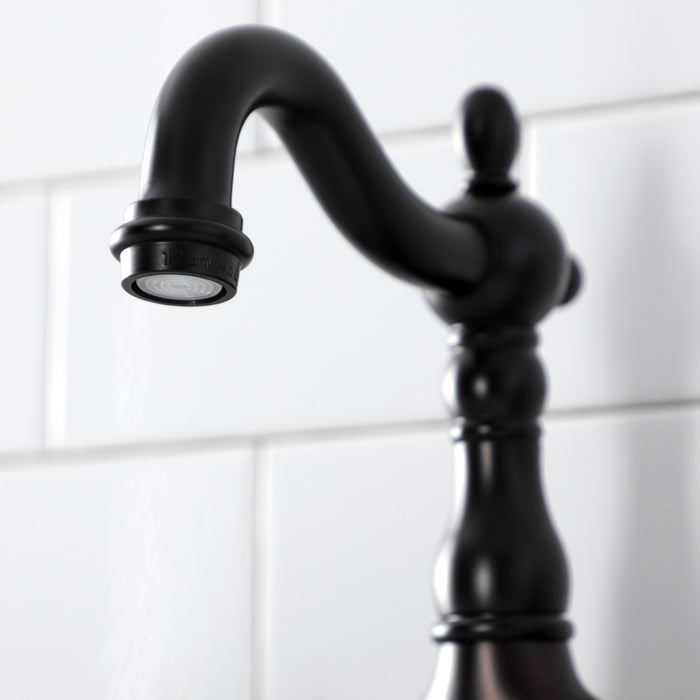Kingston Heirloom KS7975AX - English Country Two-Handle 3-Hole Deck Mount Bridge Bathroom Faucet with Brass Pop-Up, Oil Rubbed Bronze