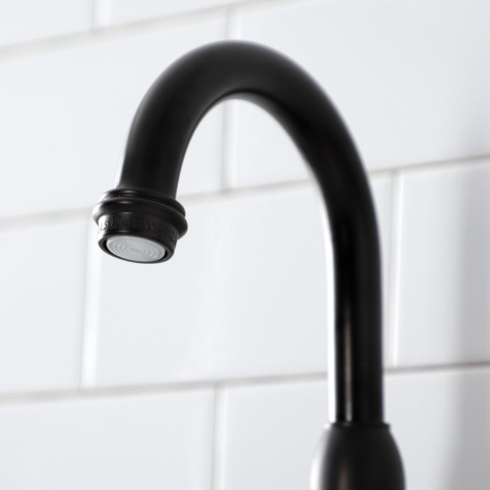 Kingston Heirloom KS7995PX - English Country Two-Handle 3-Hole Deck Mount Bridge Bathroom Faucet with Brass Pop-Up, Oil Rubbed Bronze