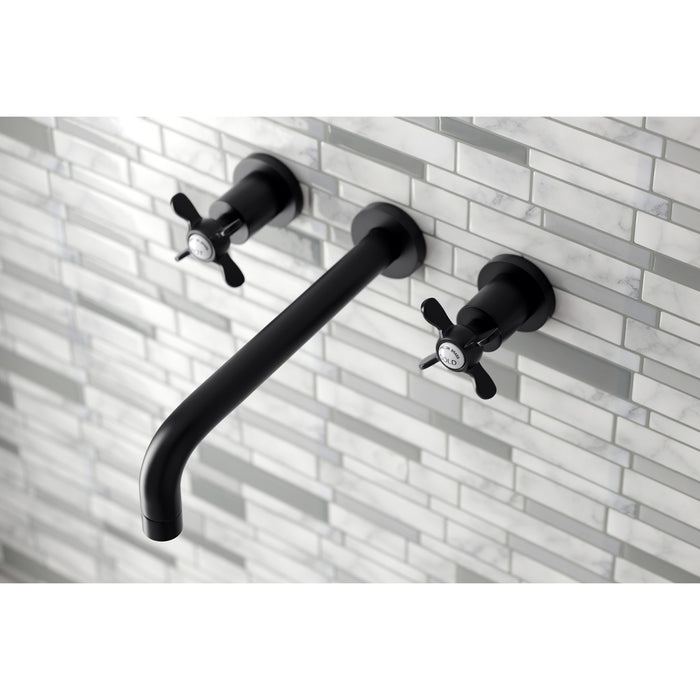 Kingston Tulare KS8020BEX - Essex Two-Handle 3-Hole Wall Mount Tub Faucet, Matte Black