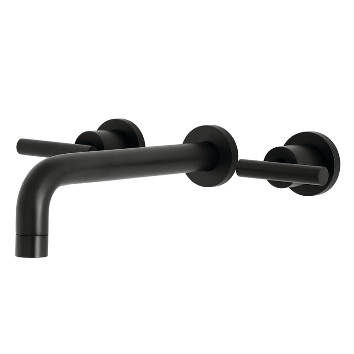 Kingston Sona KS8020CML - Manhattan Two-Handle 3-Hole Wall Mount Tub Faucet, Matte Black