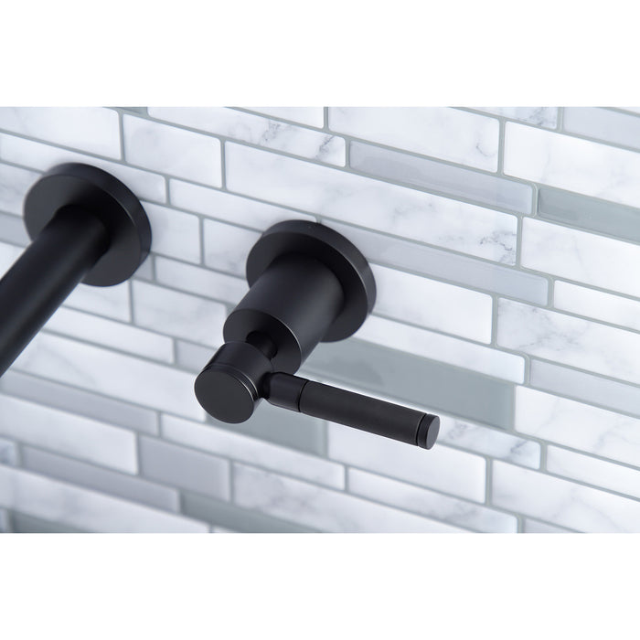 Kingston Sona KS8020DKL - Kaiser Two-Handle 3-Hole Wall Mount Tub Faucet, Matte Black