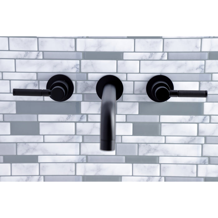 Kingston Sona KS8020DKL - Kaiser Two-Handle 3-Hole Wall Mount Tub Faucet, Matte Black