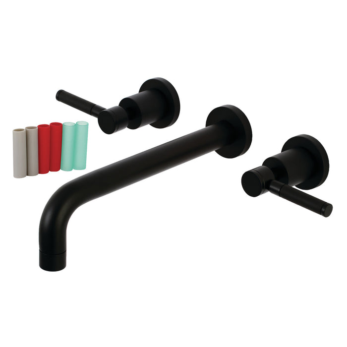 Kingston Sona KS8020DKL - Kaiser Two-Handle 3-Hole Wall Mount Tub Faucet, Matte Black