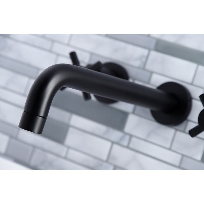 Kingston Sona KS8020DX - Concord Two-Handle 3-Hole Wall Mount Tub Faucet, Matte Black