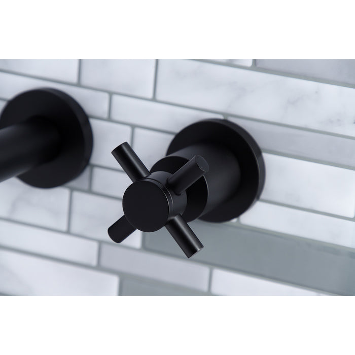 Concord KS8020DX Two-Handle 3-Hole Wall Mount Roman Tub Faucet, Matte Black