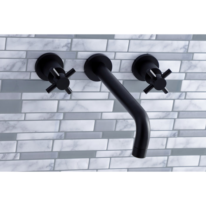 Concord KS8020DX Two-Handle 3-Hole Wall Mount Roman Tub Faucet, Matte Black