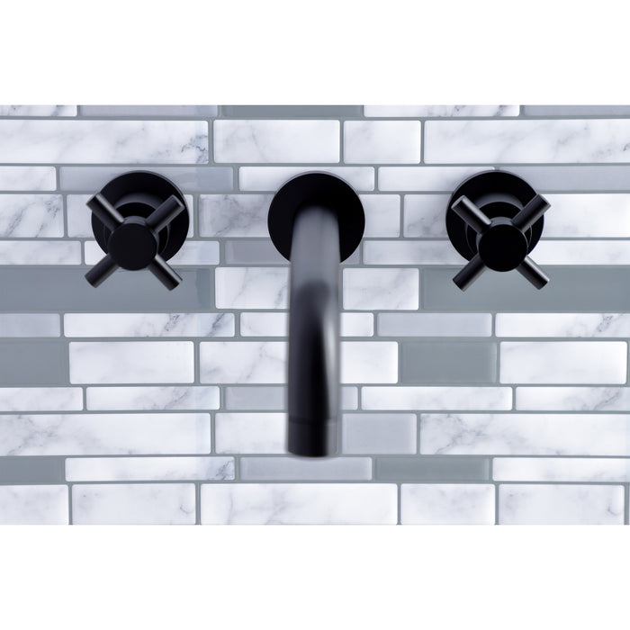 Kingston Sona KS8020DX - Concord Two-Handle 3-Hole Wall Mount Tub Faucet, Matte Black