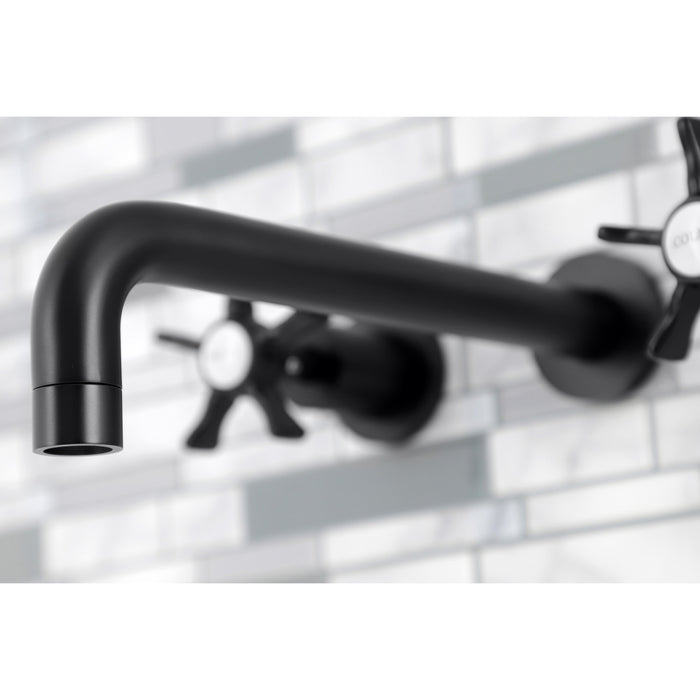 Kingston Sona KS8020NX - Hamilton Two-Handle 3-Hole Wall Mount Tub Faucet, Matte Black