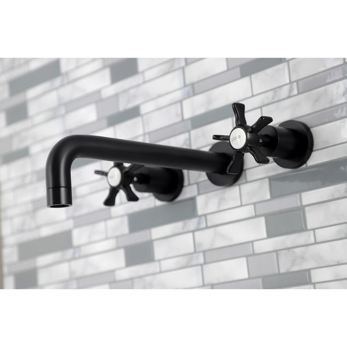 Kingston Sona KS8020NX - Hamilton Two-Handle 3-Hole Wall Mount Tub Faucet, Matte Black