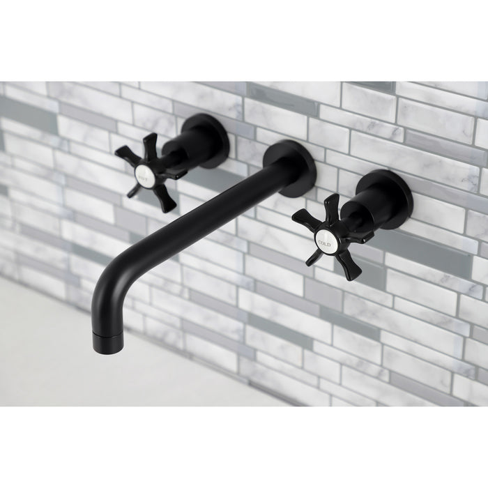 Kingston Sona KS8020NX - Hamilton Two-Handle 3-Hole Wall Mount Tub Faucet, Matte Black