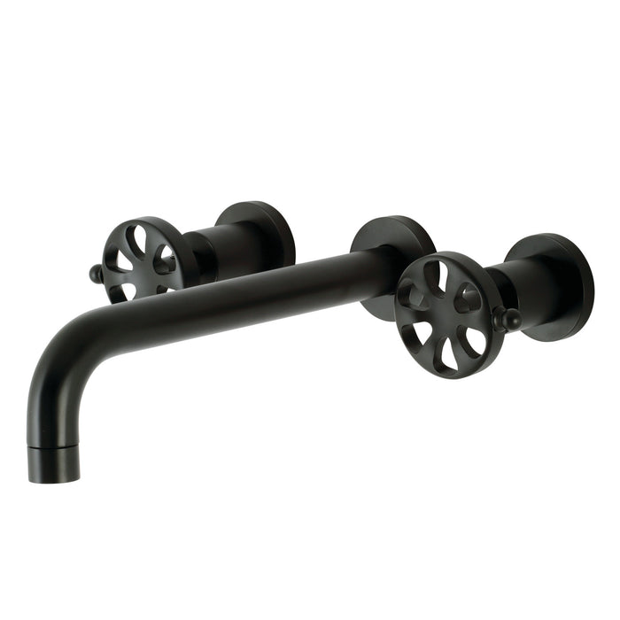 Kingston Sona KS8020RX - Belknap Two-Handle 3-Hole Wall Mount Tub Faucet, Matte Black