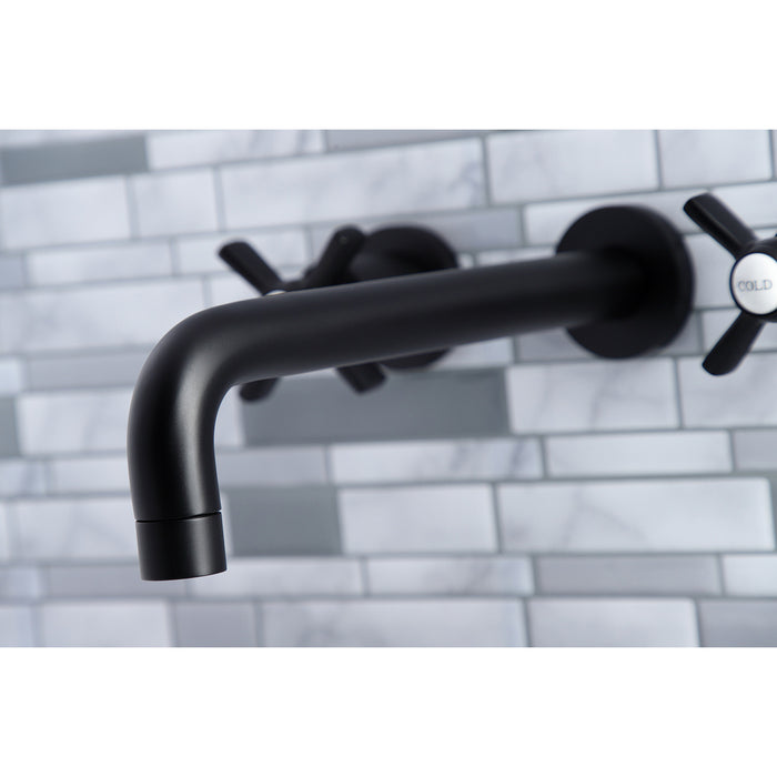 Kingston Sona KS8020ZX - Millennium Two-Handle 3-Hole Wall Mount Tub Faucet, Matte Black