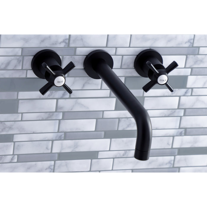 Kingston Sona KS8020ZX - Millennium Two-Handle 3-Hole Wall Mount Tub Faucet, Matte Black
