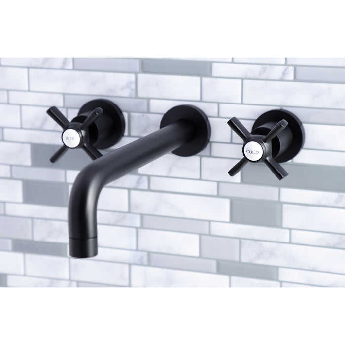 Kingston Sona KS8020ZX - Millennium Two-Handle 3-Hole Wall Mount Tub Faucet, Matte Black