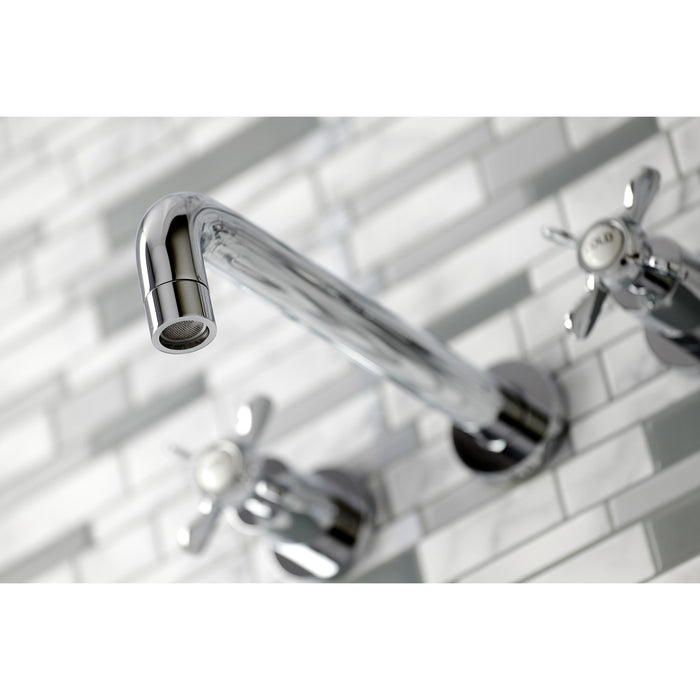 Kingston Tulare KS8021BEX - Essex Two-Handle 3-Hole Wall Mount Tub Faucet, Polished Chrome
