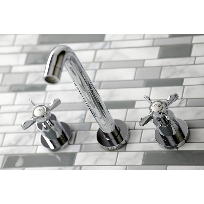 Kingston Tulare KS8021BEX - Essex Two-Handle 3-Hole Wall Mount Tub Faucet, Polished Chrome