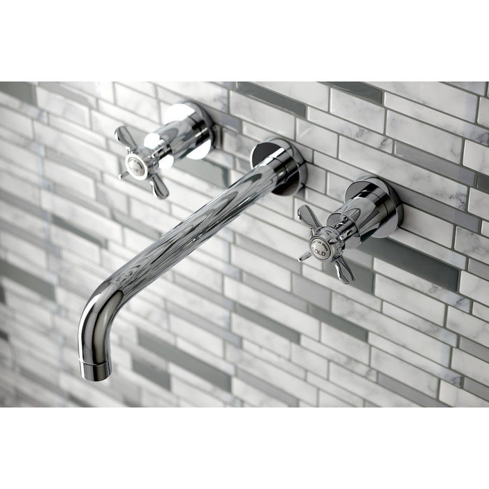 Kingston Tulare KS8021BEX - Essex Two-Handle 3-Hole Wall Mount Tub Faucet, Polished Chrome