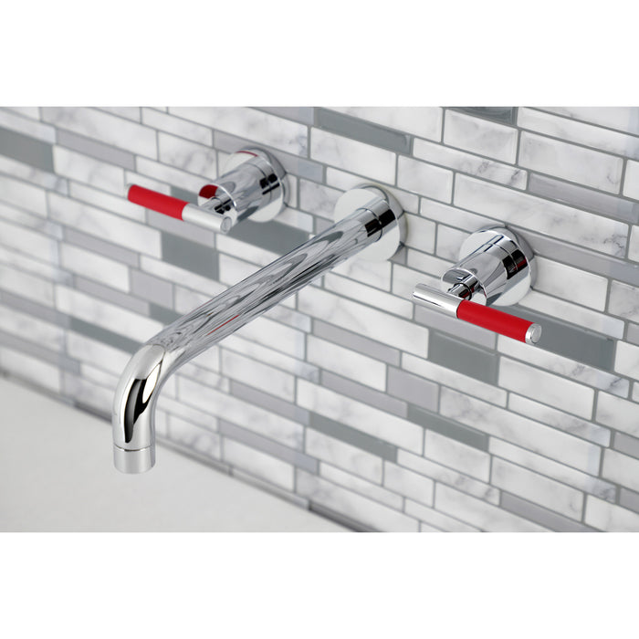 Kingston Sona KS8021CKL - Kaiser Two-Handle 3-Hole Wall Mount Tub Faucet, Polished Chrome