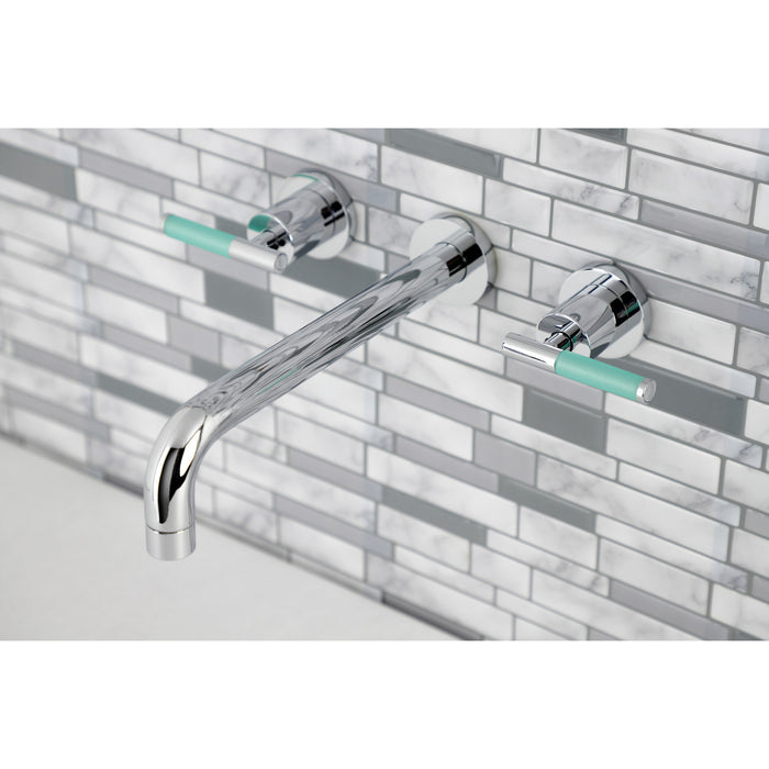 Kingston Sona KS8021CKL - Kaiser Two-Handle 3-Hole Wall Mount Tub Faucet, Polished Chrome