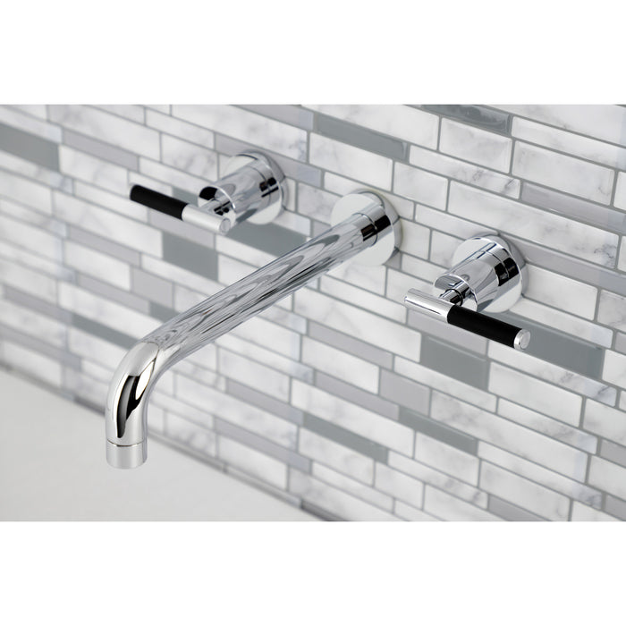 Kingston Sona KS8021CKL - Kaiser Two-Handle 3-Hole Wall Mount Tub Faucet, Polished Chrome