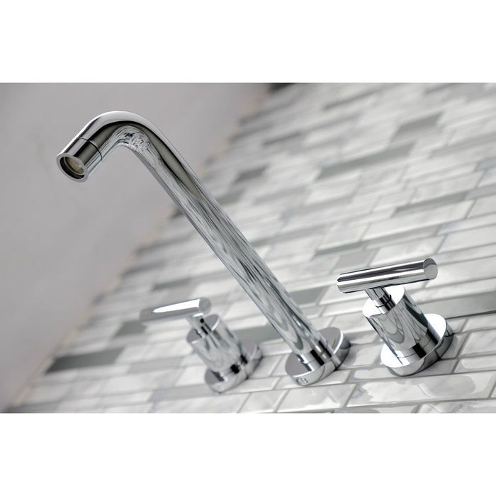 Kingston Sona KS8021CML - Manhattan Two-Handle 3-Hole Wall Mount Roman Tub Faucet, Polished Chrome