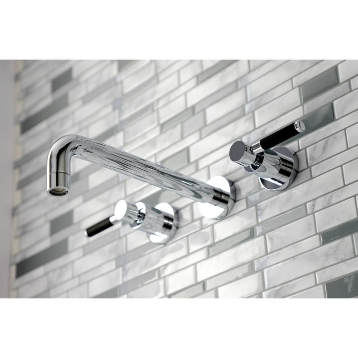 Kingston Sona KS8021DKL - Kaiser Two-Handle 3-Hole Wall Mount Tub Faucet, Polished Chrome