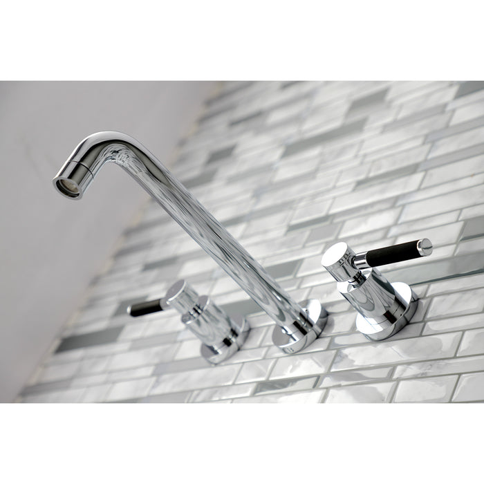 Kingston Sona KS8021DKL - Kaiser Two-Handle 3-Hole Wall Mount Tub Faucet, Polished Chrome