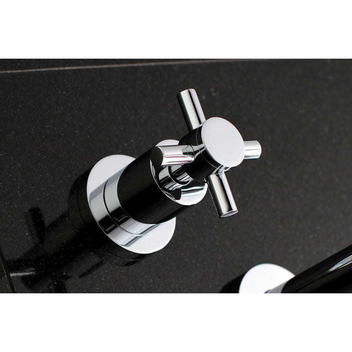 Kingston Sona KS8021DX - Concord Two-Handle 3-Hole Wall Mount Roman Tub Faucet, Polished Chrome