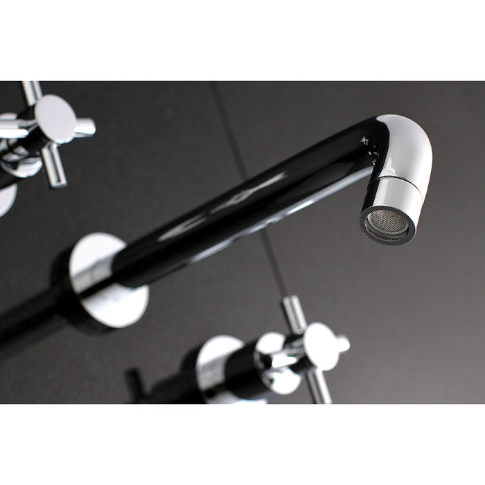 Kingston Sona KS8021DX - Concord Two-Handle 3-Hole Wall Mount Roman Tub Faucet, Polished Chrome