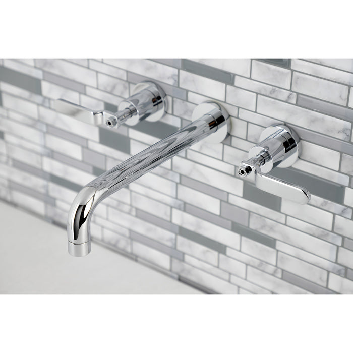 Kingston Sona KS8021KL - Whitaker Two-Handle 3-Hole Wall Mount Tub Faucet, Polished Chrome