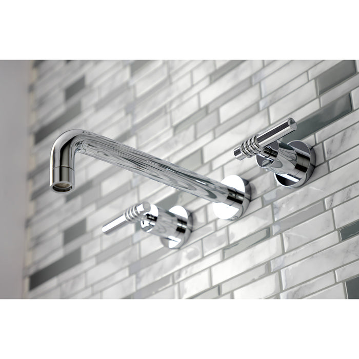Kingston Sona KS8021ML - Milano Two-Handle 3-Hole Wall Mount Tub Faucet, Polished Chrome