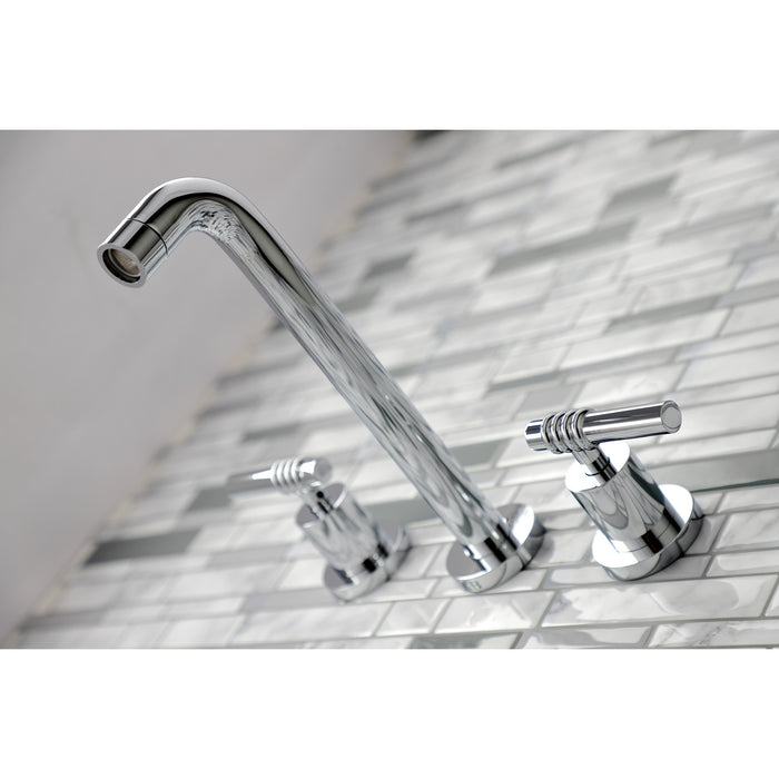 Kingston Sona KS8021ML - Milano Two-Handle 3-Hole Wall Mount Tub Faucet, Polished Chrome