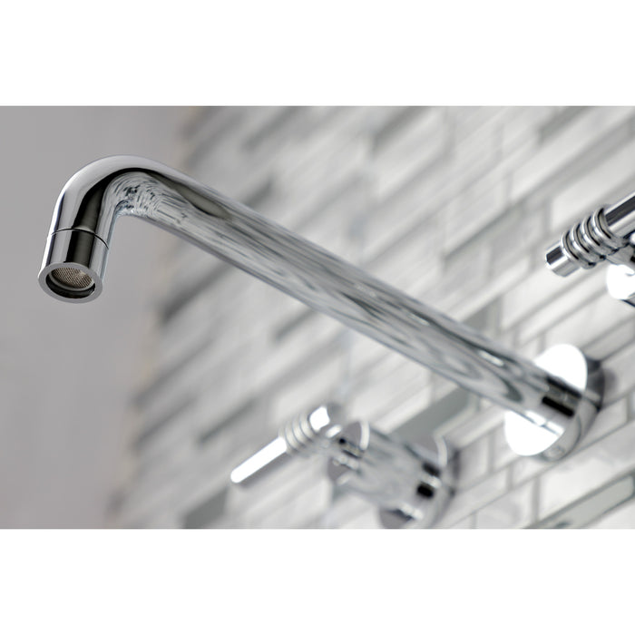 Kingston Sona KS8021ML - Milano Two-Handle 3-Hole Wall Mount Tub Faucet, Polished Chrome
