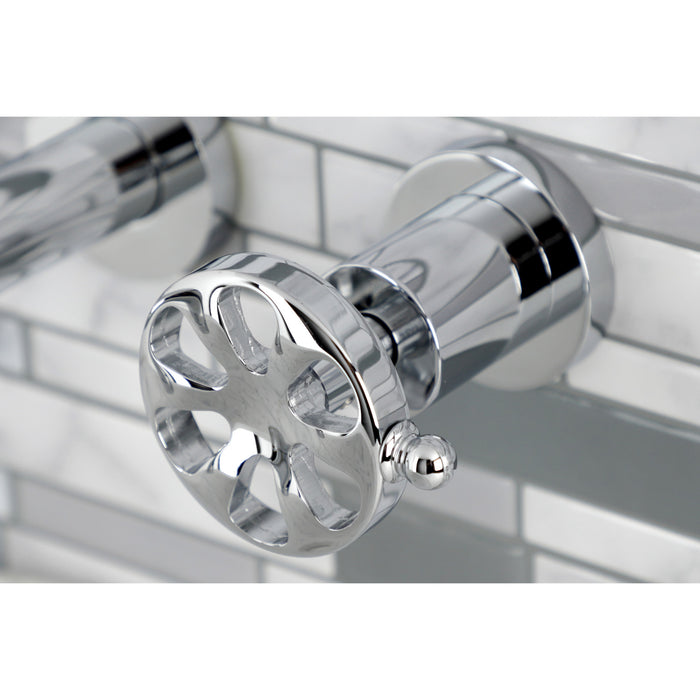 Kingston Sona KS8021RX - Belknap Two-Handle 3-Hole Wall Mount Tub Faucet, Polished Chrome