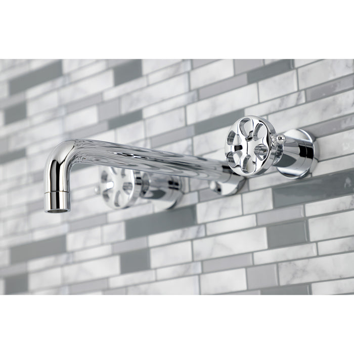 Kingston Sona KS8021RX - Belknap Two-Handle 3-Hole Wall Mount Tub Faucet, Polished Chrome